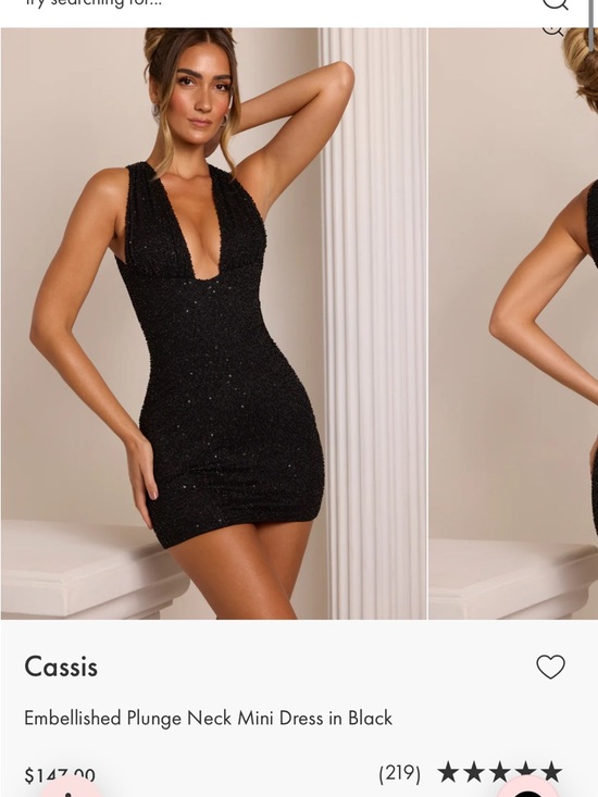 Oh Polly Dresses & Skirts - Cassis Embellished Plunge Neck Mini Dress Oh Polly